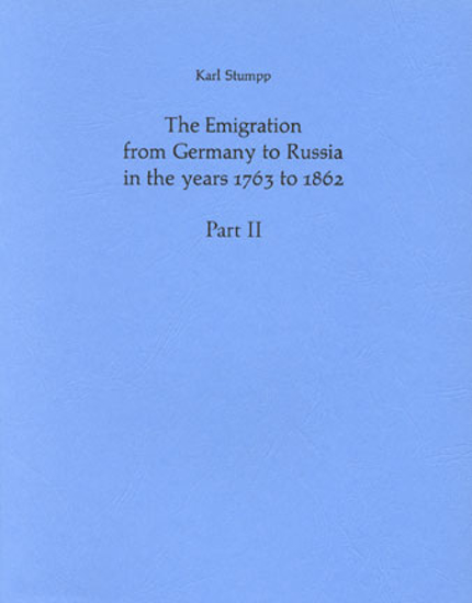 Cover of Emigration from Germany to Russia in the Years 1763-1862