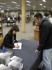Mary-Ann Kirkby autographing I Am Hutterite at the Lake Agassiz Regional Library, Moorhead, Minnesota, 22 November 2010.