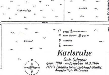 Karlsruhe: Village map of 1944