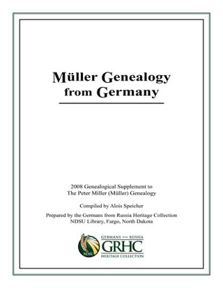 Cover of Müller Genealogy from Germany