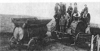 Joe Clementich and Charles Liebel with an early threshing crew near Foxholm.