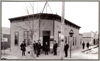 The Bank of Eureka built in 1887. Owner Charles Pfeffer is 6th from the left. The Casper Hatz store is beside this bank. Note street lamp on right side. Photograph courtesy of Eureka Pioneer Museum.