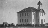 First school building built in New Leipzig later burned to the ground.