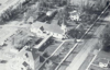 Aerial view of church, school and parish house at Karlsruhe, ND.