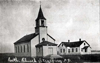First ever Catholic Church in Strasburg, N.D., an all wooden church and rectory.