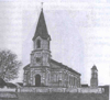 Abb. 43. Katholische Kirche zu Johannestal Beresaner Gebiet, mit freistehendem Glockenstuhl